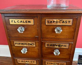 Wood Apothecary Cabinet - 18.5x11.5x22.5