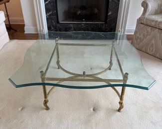 Brass Glass Coffee Table - 40x40