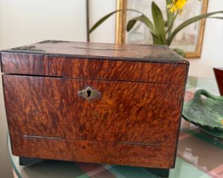 Antique Trinket Box with Burr Walnut Veneer