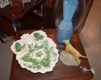 Green and White Transfer Ware