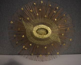 Heavy Brass MCM Double Layered Starburst Wall Hanging