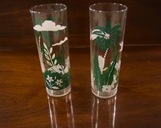 Vintage MCM Tropical Tom Collins High Ball Glasses