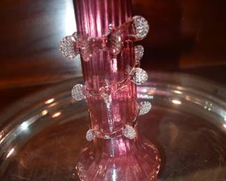 Victorian Cranberry Bud Vase