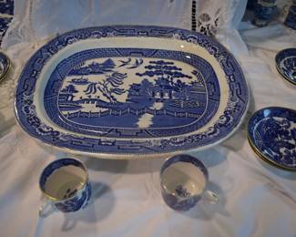 Blue Willow Platter and other Pieces