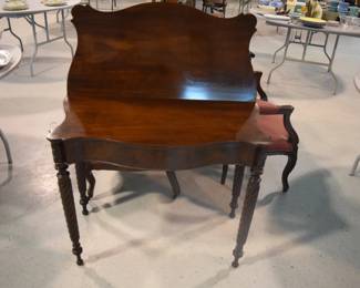 Antique Game Table Opening Up