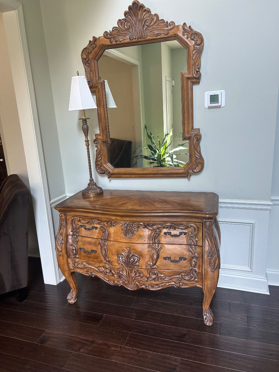 Gorgeous antique dresser with matching mirror