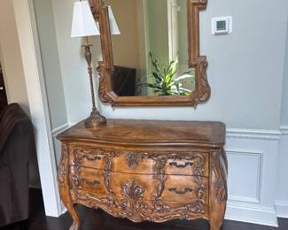 Gorgeous antique dresser with matching mirror