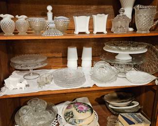 Milk glass and hobnail glass