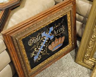 German reverse glass and foil painting 