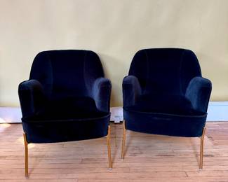 Black velvet chairs