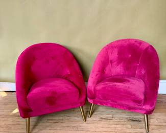 Fuchsia velvet chairs