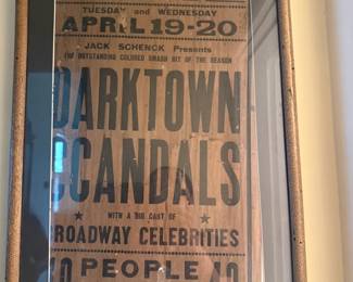 Framed vintage Palace Theatre playbill poster, collectible memorabilia