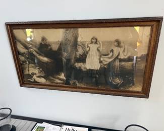 framed 1886 engraving titled "A Pastoral Symphony" by Scottish artist Robert Walker Macbeth