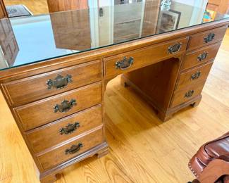 1970s Maple Library Desk