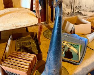 antique metal horn