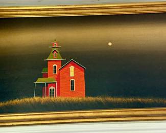 original framed oil painting titled "3:20 a.m." by American artist John R. Good (born 1920)
