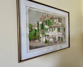 limited edition color lithograph titled "La Maison Rose" by French artist Denis Paul Noyer