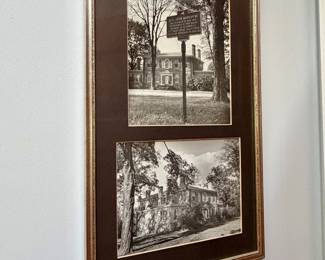 two vintage black-and-white photographs of the historic Van Schaack House in Kinderhook