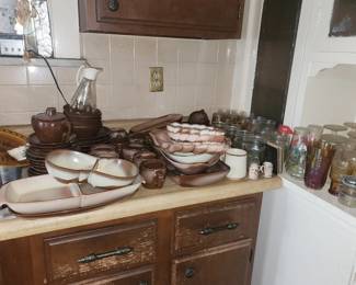 Plates saucers gravy bowls frankoma