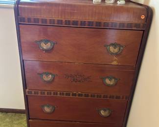 Antique waterfall bedroom dresser