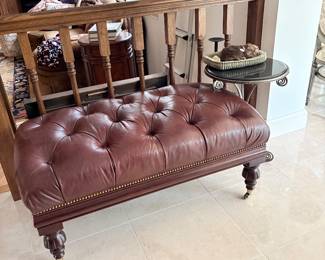 Tufted Leather Bench