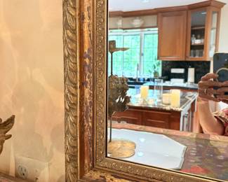 Large Beveled Gold Leaf Mirror