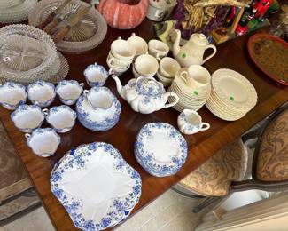Shelley " Dainty Blue"  and Wedgwood Cream on Cream