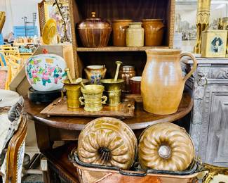 Antique crocks,Staffordshire dogs