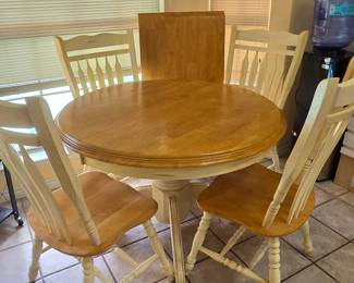 Dining table with chairs and leaf