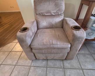 Recliner with cup holders