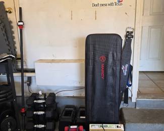 Weight bench, Reebok Pump Weight belt, weights