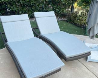 Chaise lounges from Frontgate. chair pads. Sold separately.