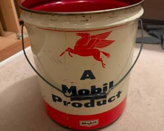 Vintage mid-20th-century Mobil industrial product - 5 gallon, 1950s