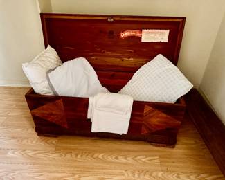 Art Deco waterfall cedar chest