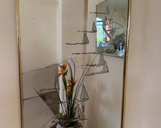 Etched Sailboat mirror