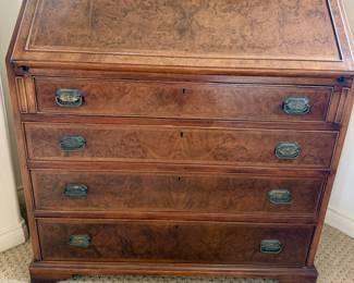Beautiful burl and inlay drop front desk