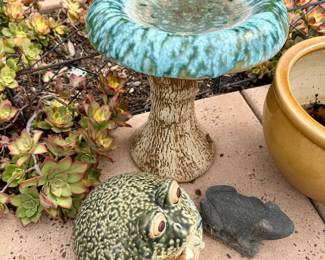 You all love Frogs!  Cute bird bath