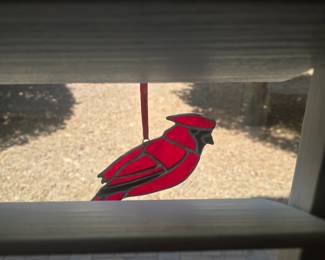 Stained glass cardinal