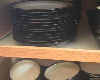 Ironstone brown and cream lovely set