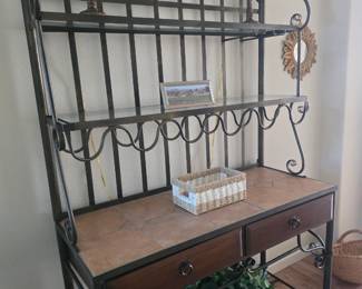 Etagere/baker's rack iron & wood