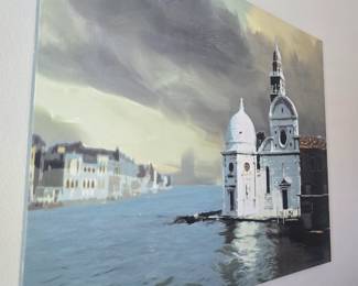 Wall painting city by the sea