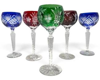 Multicolored CuttoClear Crystal Wine Goblets