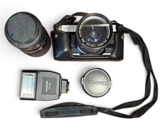 Canon AE1 Camera, Lens, Flash