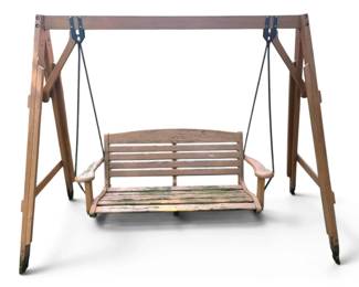 Wooden Freestanding AFrame Porch Swingset