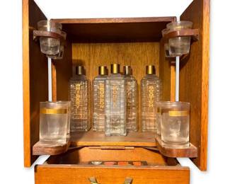 MidCentury Karoff Mini Liquor Bar Decanters, Highball Glasses, Shot Glasses, Accessories