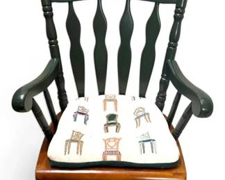 Dark Green SpindleBack Wooden Rocking Chair