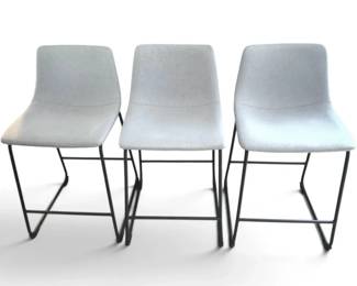 Grey Upholstered Black Barstools