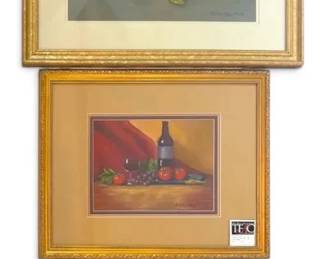Good For You, Onions, Vegetables Pastel Watercolor Paintings, Signed by Local Artist