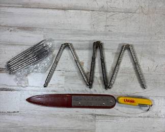 Lot #63 Balisong Butterfly Knife Trainers Lot + Desk Chum Ruler Letter Opener Set