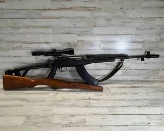 Lot #39 SKS 7.62x39 Semi-Auto Rifle Synthetic Stock Scope Sling Original Wood Stock